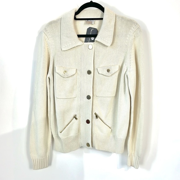 Worth Pearl Snap-Front Collared Cardigan - Picture 1 of 8